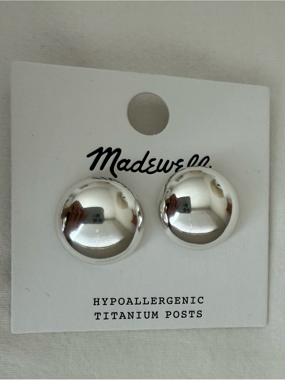 Madewell Round Silver Stud Earrings